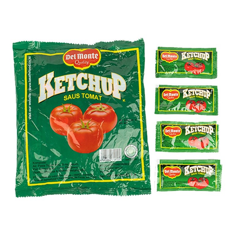 

Delmonte Ketchup Saus Tomat 9g Sachet Pack (isi 24 pcs)