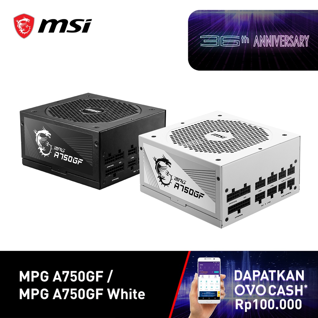 MSI MPG A750GF White 750W 80+ GOLD Power Supply Full Modular