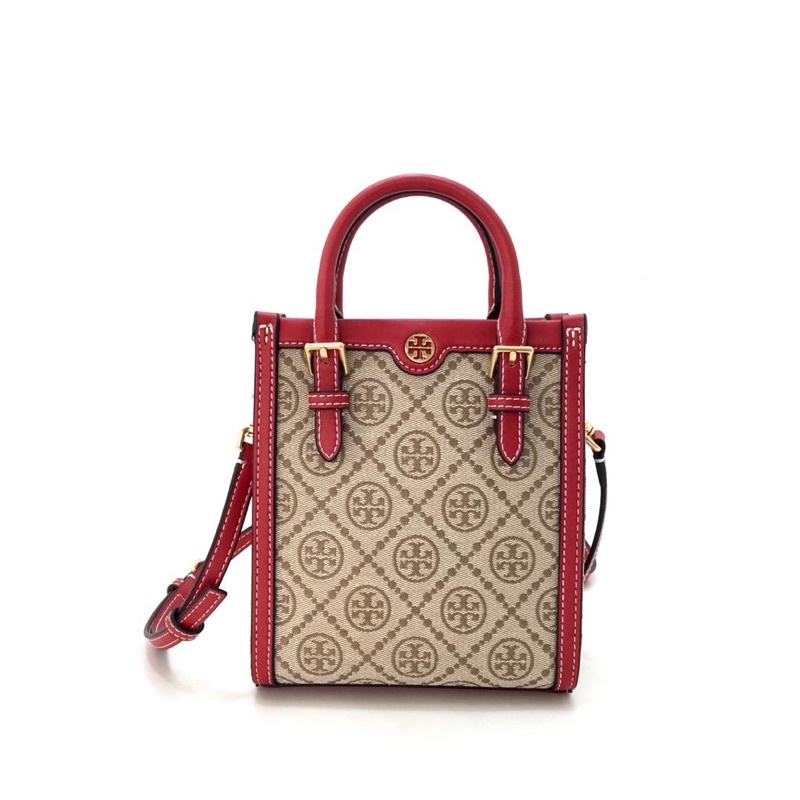 TB T Monogram Jacquard Mini N/S Tote