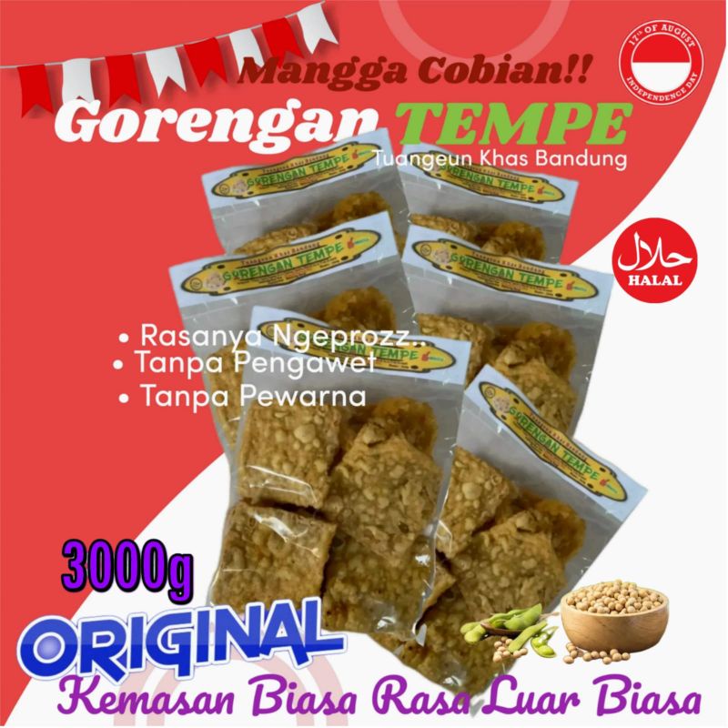 

3000g Gorengan - Keripik Tempe Ngeprozz Khas Bandung - Rasa Original