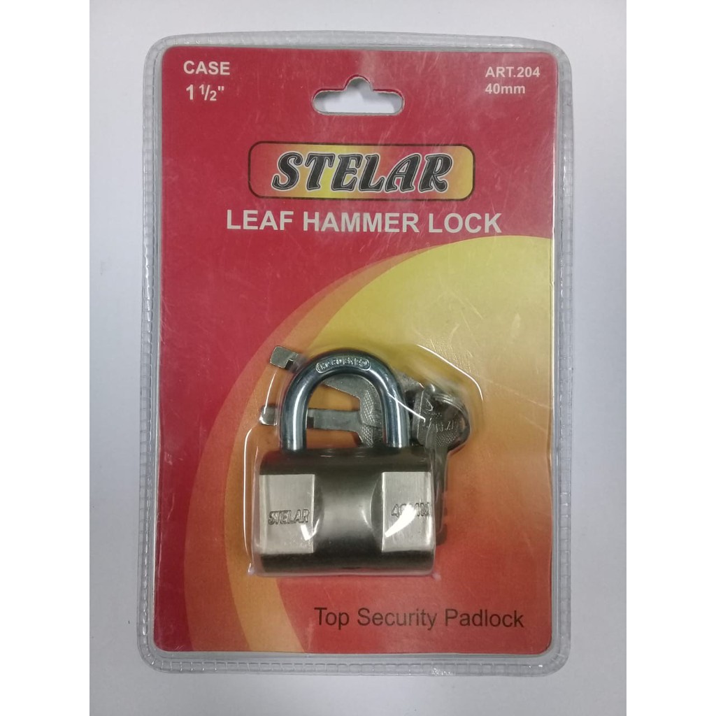 Gembok rumah "Stelar" Pendek/Hammer lock short shackle 40mm