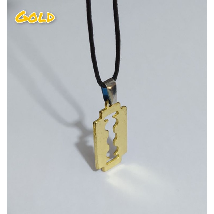 Kalung Liontin Shilet Logam Berat Silver Gold