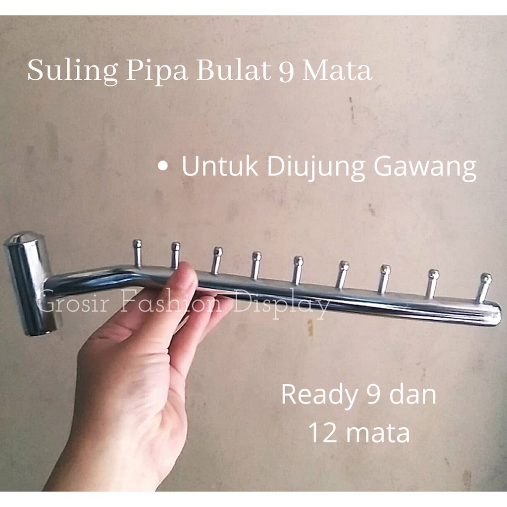 Suling Ujung Gawang Suling Pipa Bulat Ujung Gawang 9 Mata / 12 Mata Hanger Baju Seruling - BH