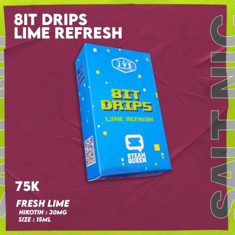 LIQUID 8IT DRIPS LIME REFRESH SALT NIC - BITDRIPS LIME REFRESH - 15ML