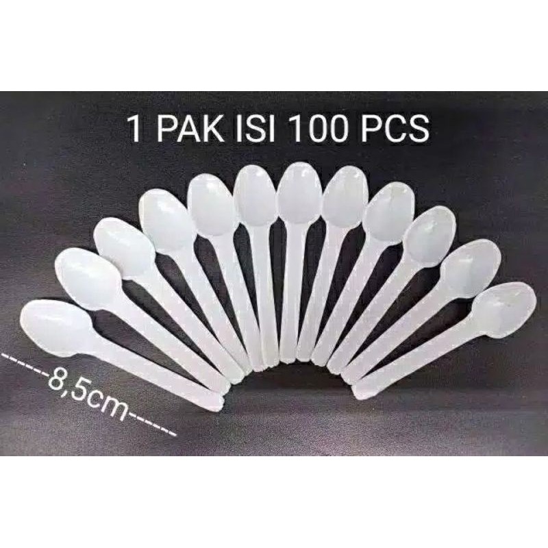 SENDOK JELLY STB PUTIH SUSU SENDOK PLASTIK PUDING KECIL ES CREAM