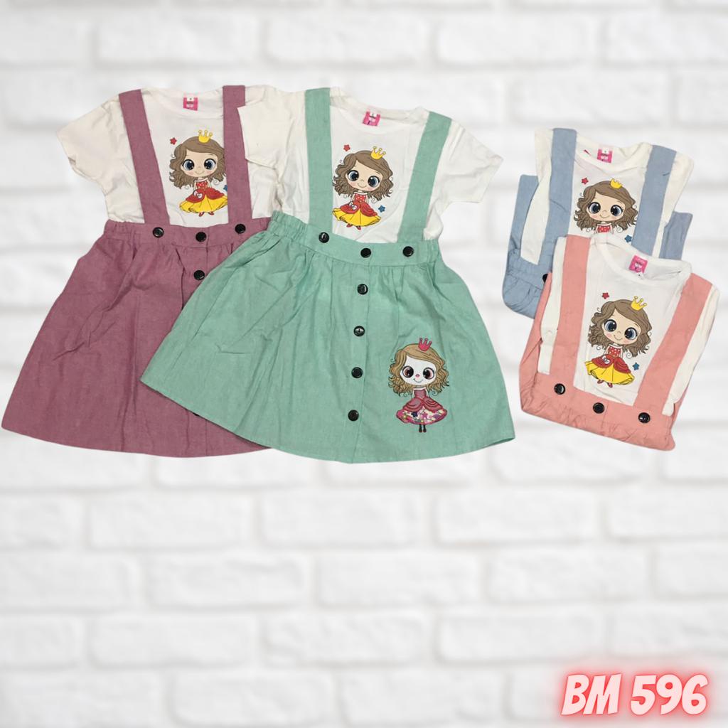 BM596 BAJU PAKAIAN ANAK PEREMPUAN  JUMPSUIT KODOK DRESS CUTE LUCU BABY MOON GROSIR