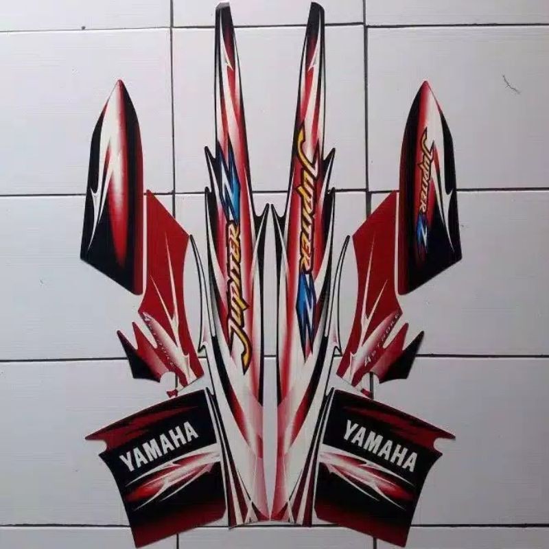 Striping sticker lis body yamaha jupiter z burhan thn 2007 hitam merah