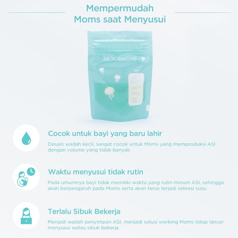 BABY GIGGLES MOOIMOM - Kantong ASI 120ml / Breastmilk Storage Bags