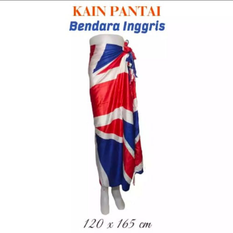 Kain Bali / Kain Pantai / Selendang Bali / Selimut Tipis / Motif Bendera Amerika - Inggris