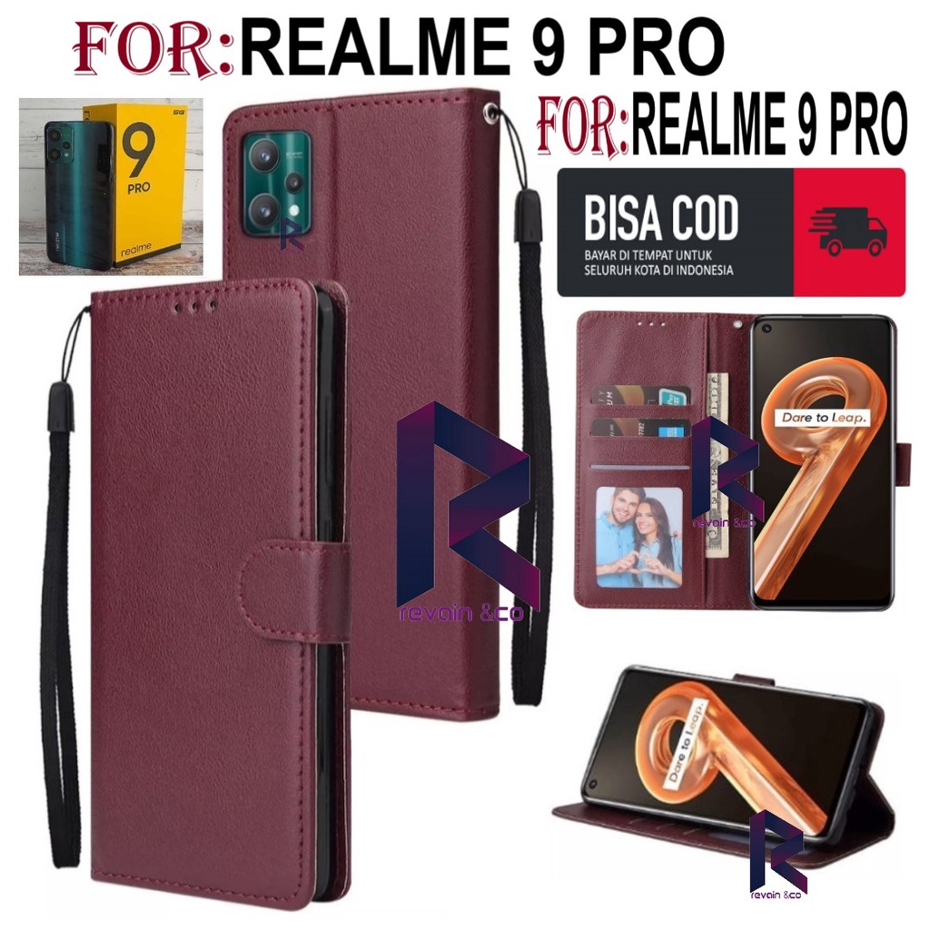 NEW REALME 9 PRO FLIP COVER CASE DOMPET CASING FLIP WALLET LEATHER KULIT PREMIUM SARUNG BUKA TUTUP FLIP CASE REALME 9 PRO