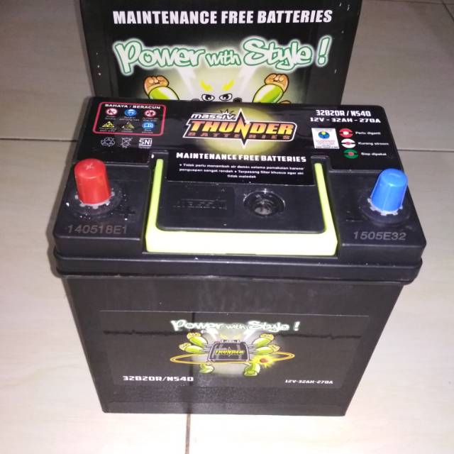 Jual Aki-Accu Massiv Thunder NS 40-32B20R 12V 32Ah Kering Indonesia