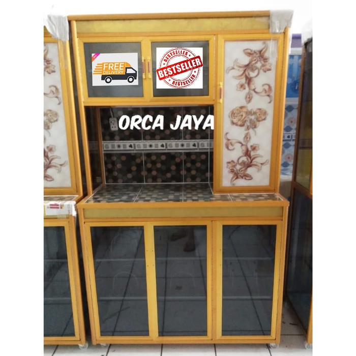 Rak piring asoka gold/ Rak piring 3pintu