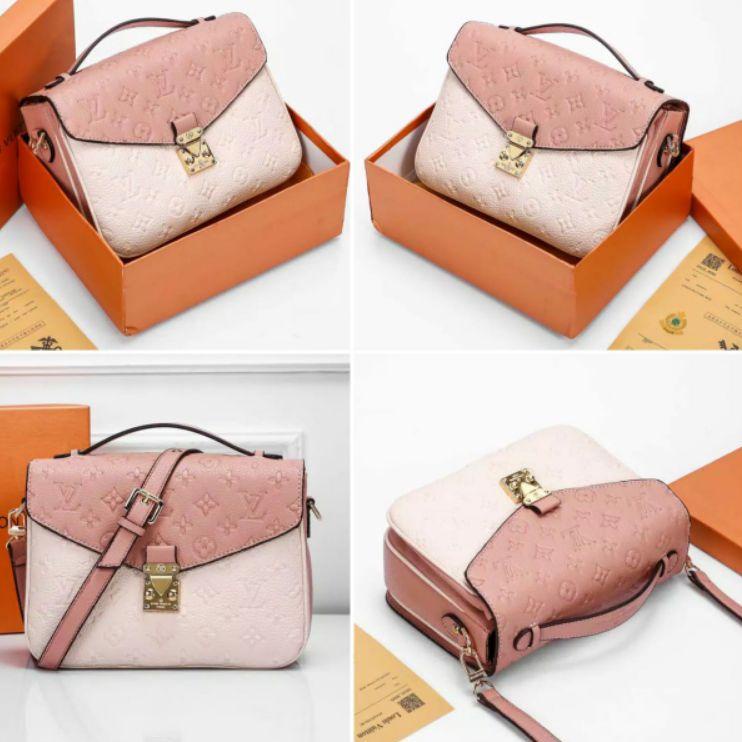 TAS IMPORT METIS EMBOS TONE COMBINASI FREE BOX  PAPERBAG KOMPLIT BRANDED PREMIUM MIRROR POCHETTE BAG