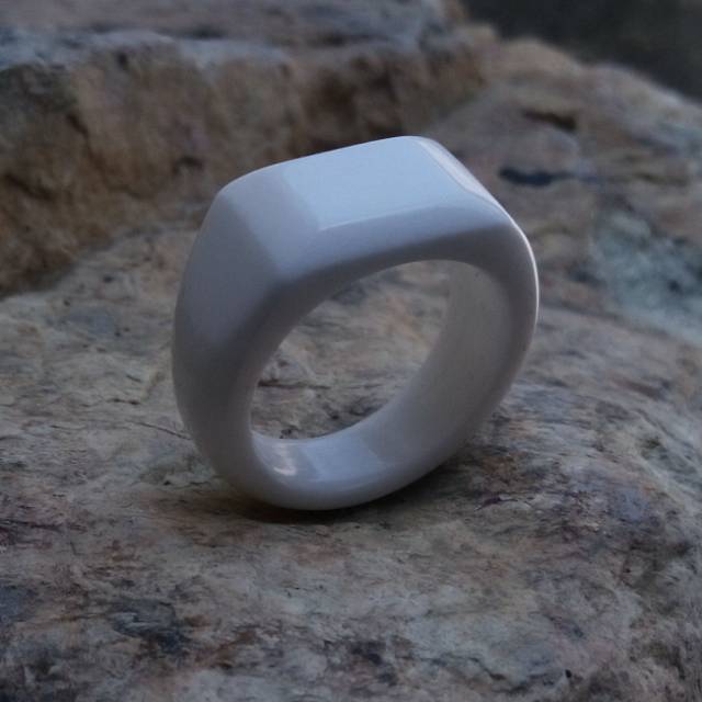 Langka!  Ring Cincin Giok Snow Jade Aceh Model Petak Atas Kualitas Super