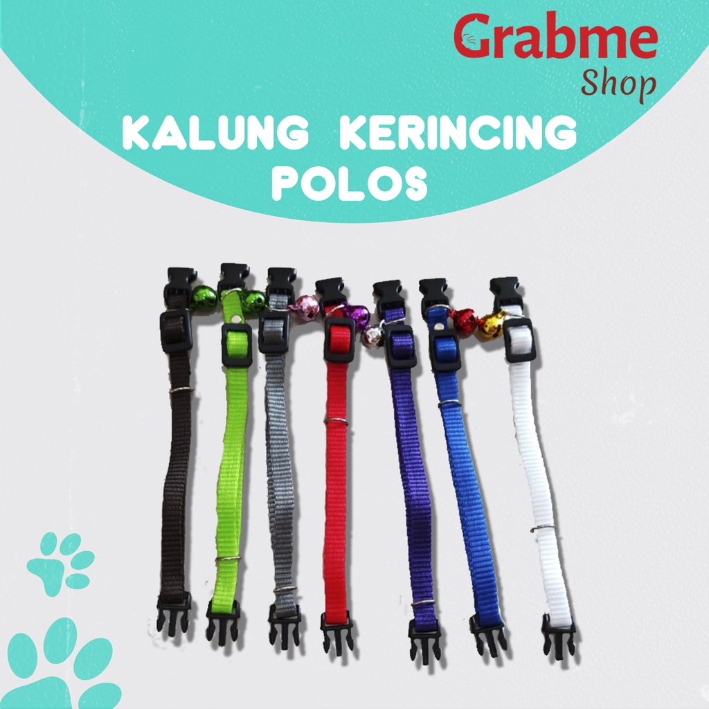 Kalung Kerincing Motif Polos untuk Kucing dan Anjing