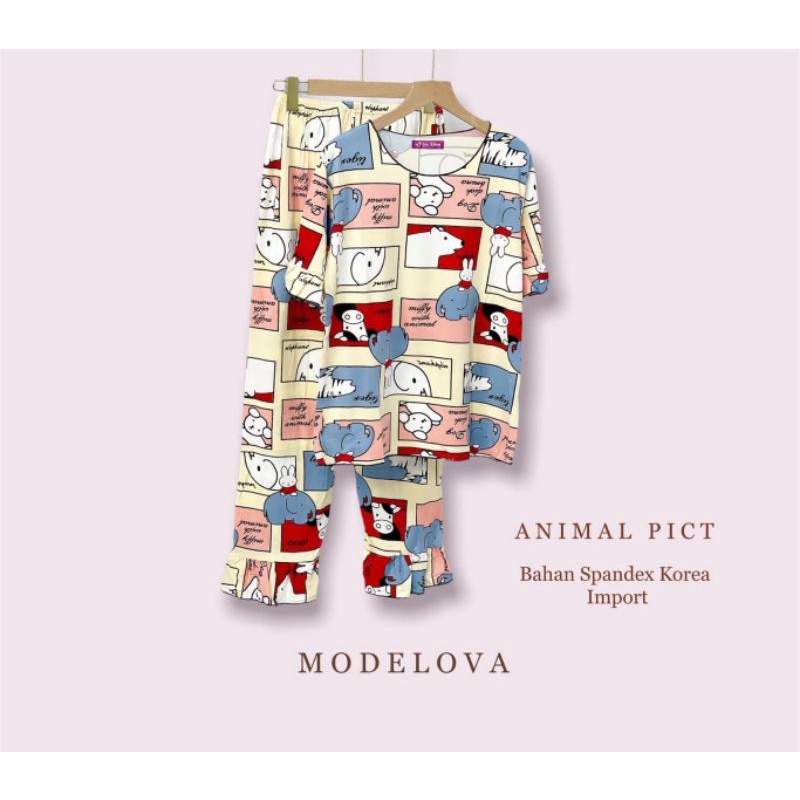 MDLV ~ Baju Tidur Animal Pict CP Baju Tidur Dewasa Celana Panjang Fashion