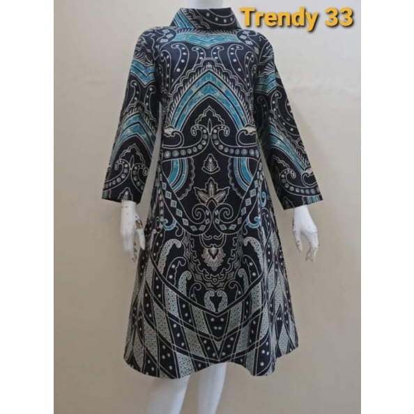 DRESS BATIK / TUNIK BATIK BUSUI BISA BUAT KERJA WANITA LAPIS FURING KAIN HALUS MURAH