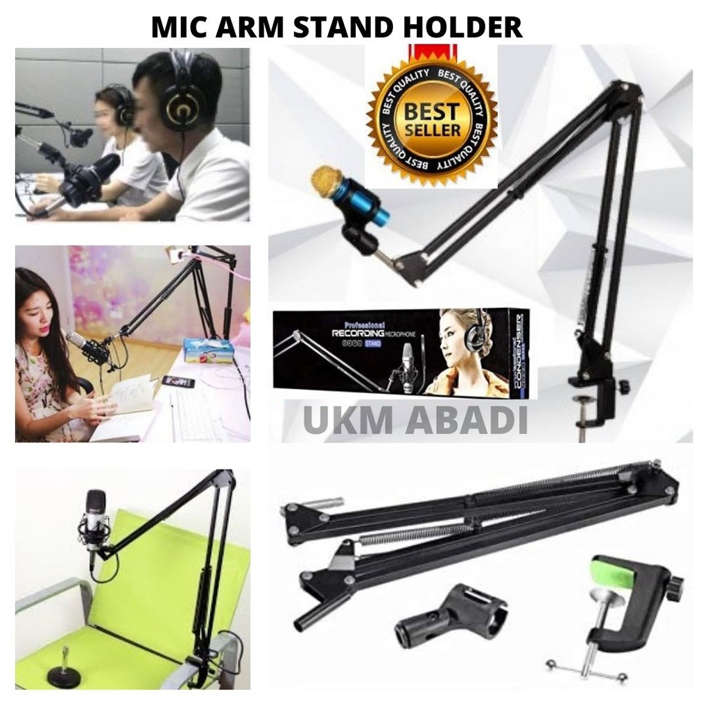 Holder MICrophone Arm Stand NB37 Pegangan Mic Serbaguna Jepit 111159