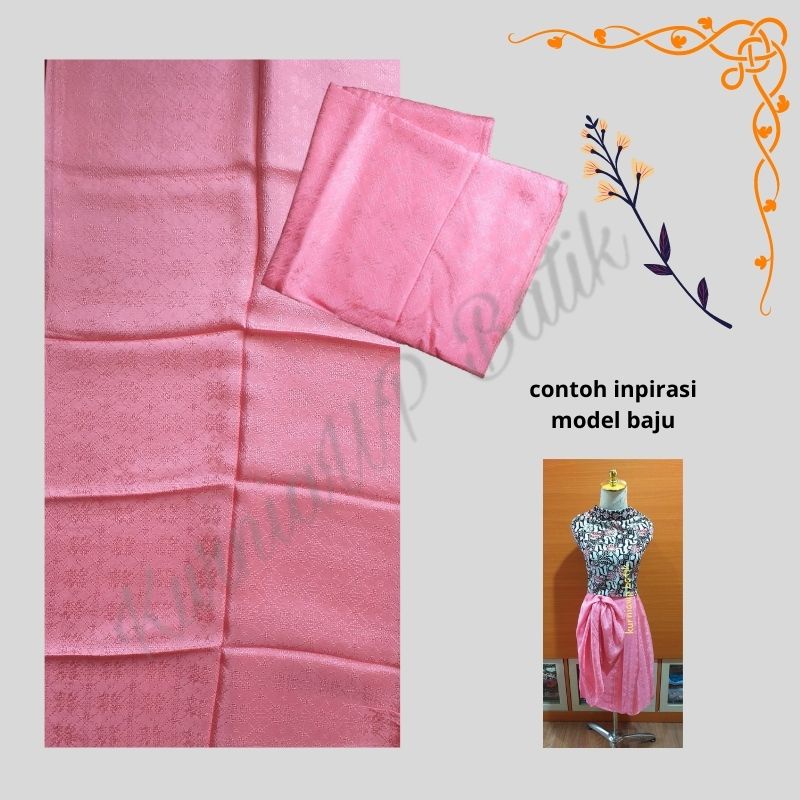 Kain Batik Viscose Warna Peach Tua