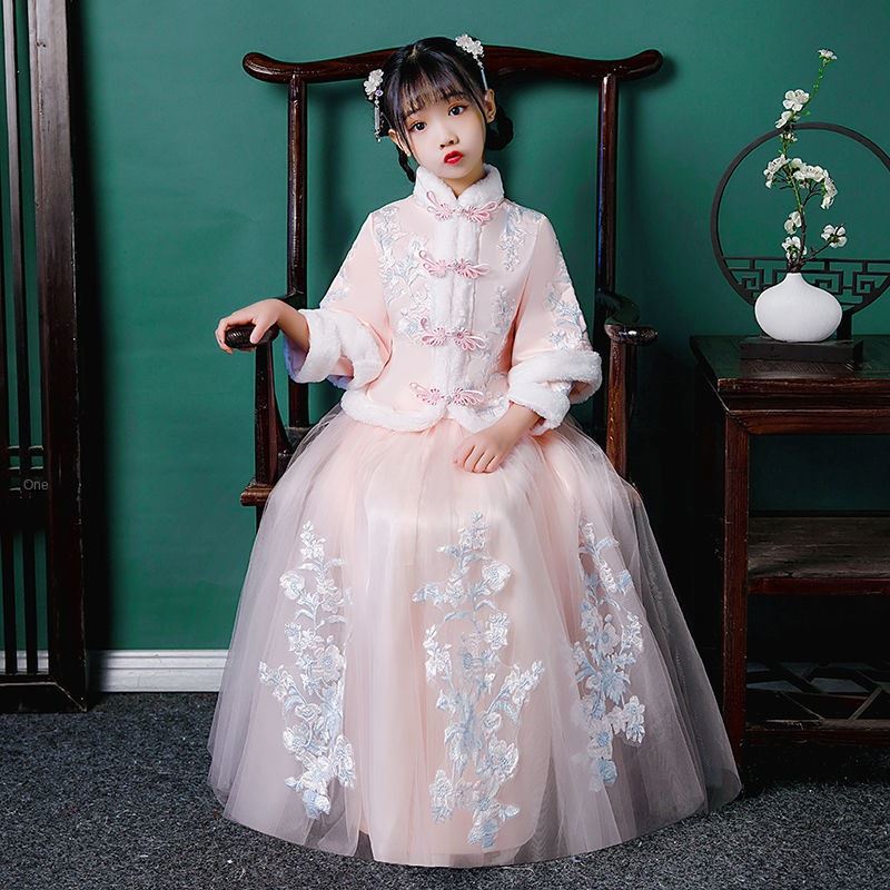 Girls' Chinese New Year clothes, Chinese style winter clothes, children's clothes, super immortal an