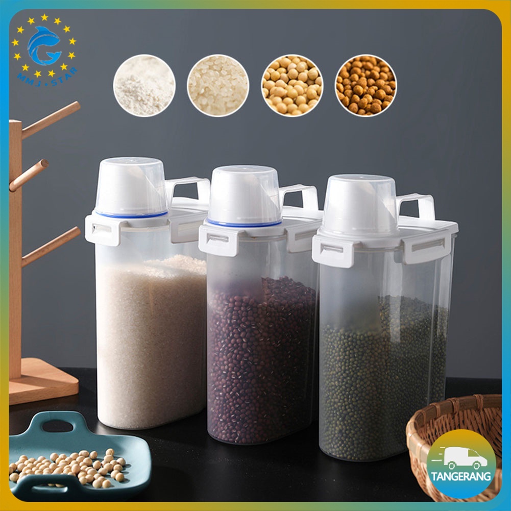 【2.5L】Toples Cereal/Rice Storage Jar/Botol Laundry Detergent Cereal Dry Food Dengan Cup