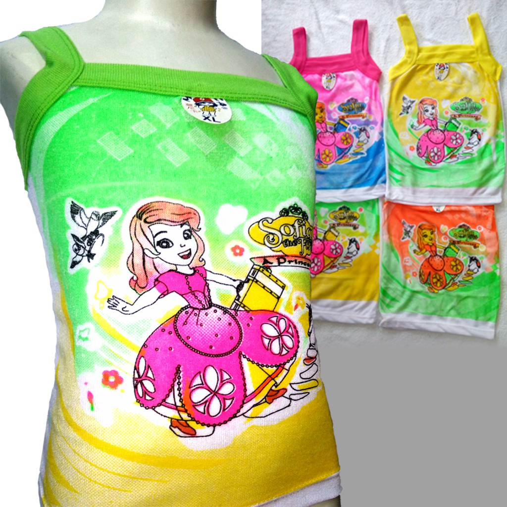 Kaos Dalam Singlet Kaos Kutang Tank Top Anak Perempuan Motif Sofia Lucu Murah