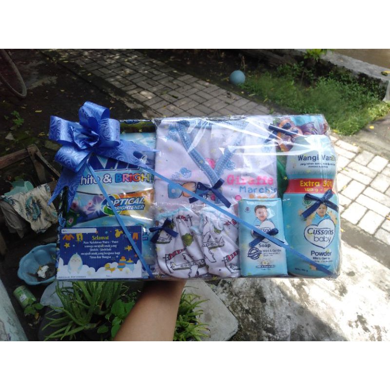 Parsel sambang bayi murah/wajib baca deskripsi/-Baju biru