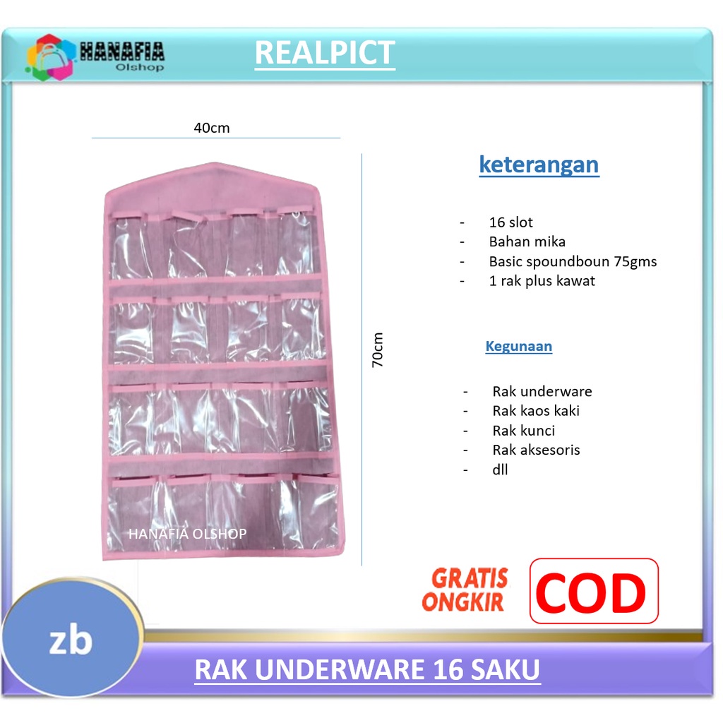 (KUALITAS PREMIUM)RAK UNDERWEAR GANTUNG / RAK KAOS KAKI / RAK UNDERWARE POLOS