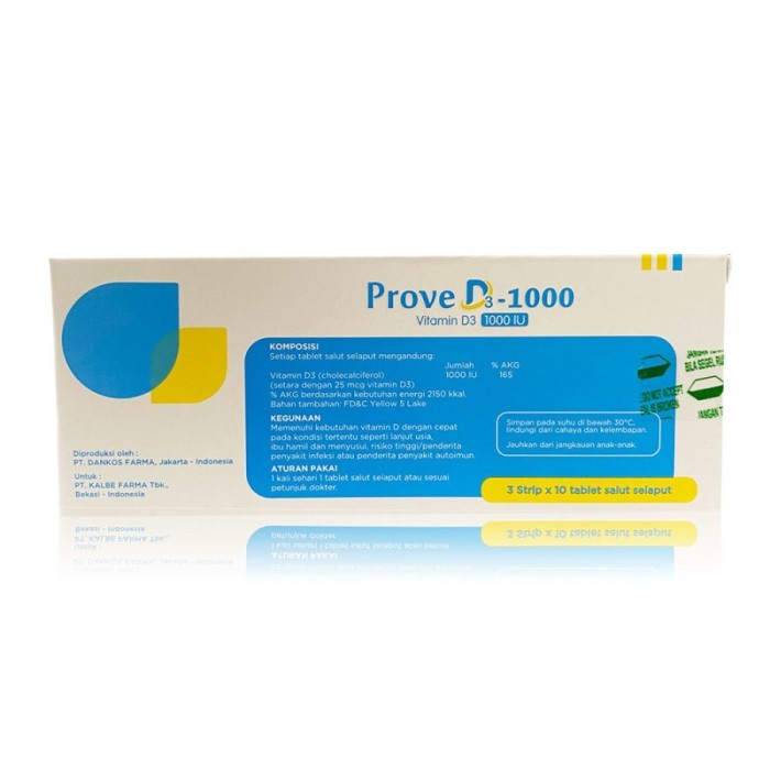 D-VITAMIN- PROVE D3 1000IU VITAMIN D3 1000 IU PER STRIP -VITAMIN-D.