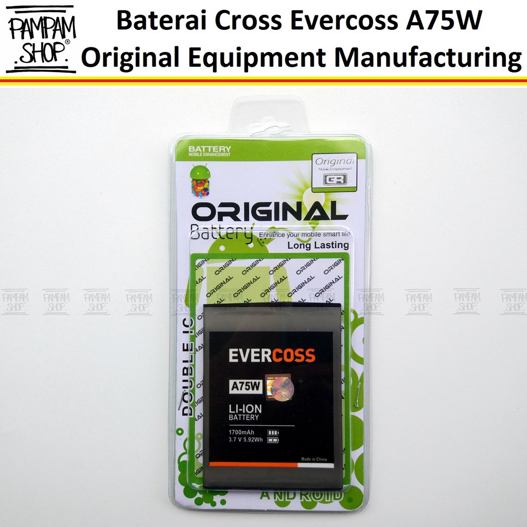 Baterai Evercoss A75W Winner Y1 Original Double Power Batre Batrai Battery HP Handphone Ever Coss Evercross Cross