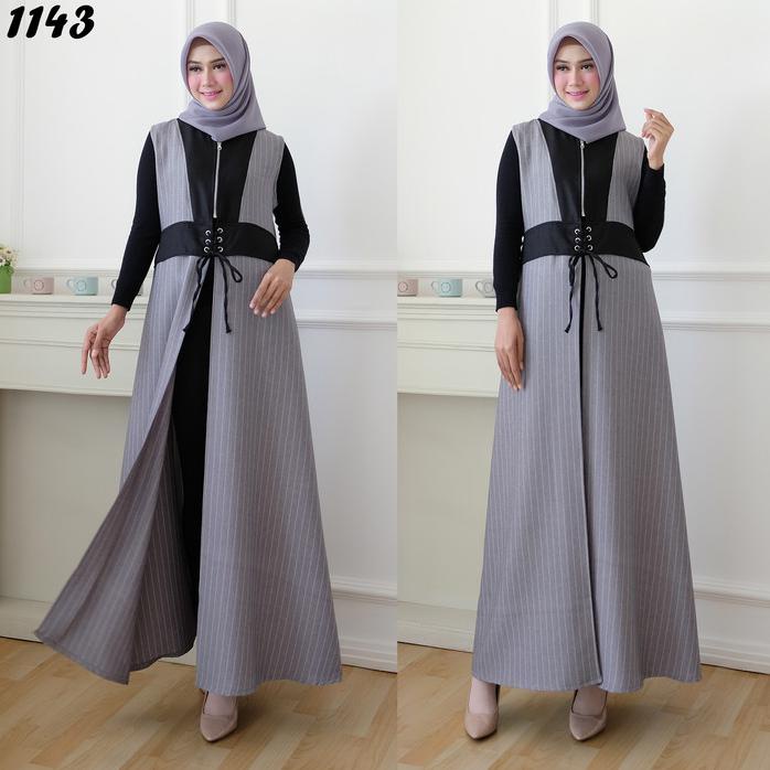 GAMIS OUTER KATUN ZARA 1143 - BIRU MUDA