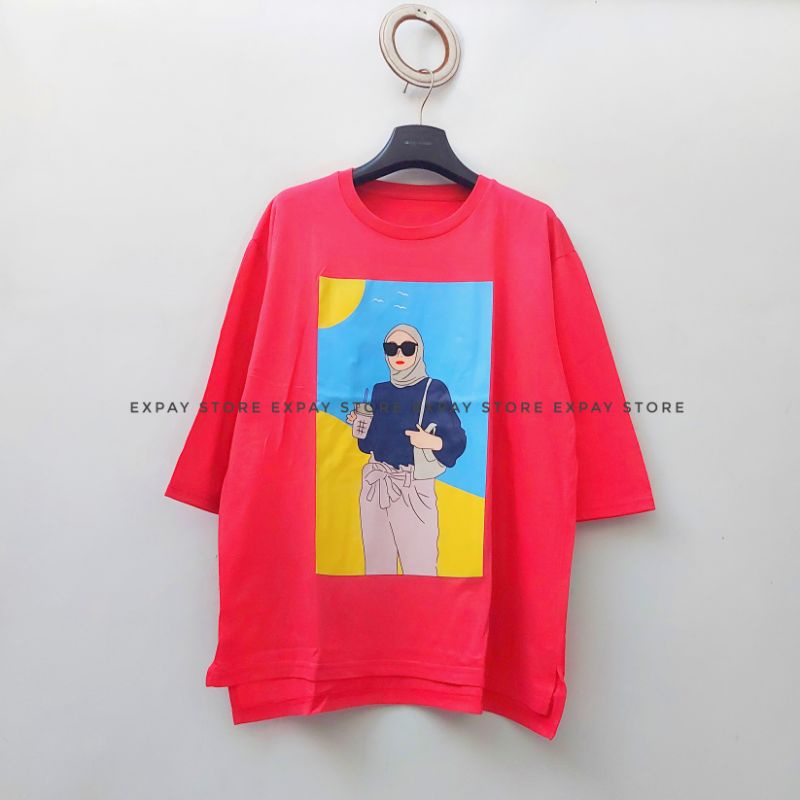 Kaos siku 7/8 kaos tumbIr top loose OVERSIZE Model panjang belakang