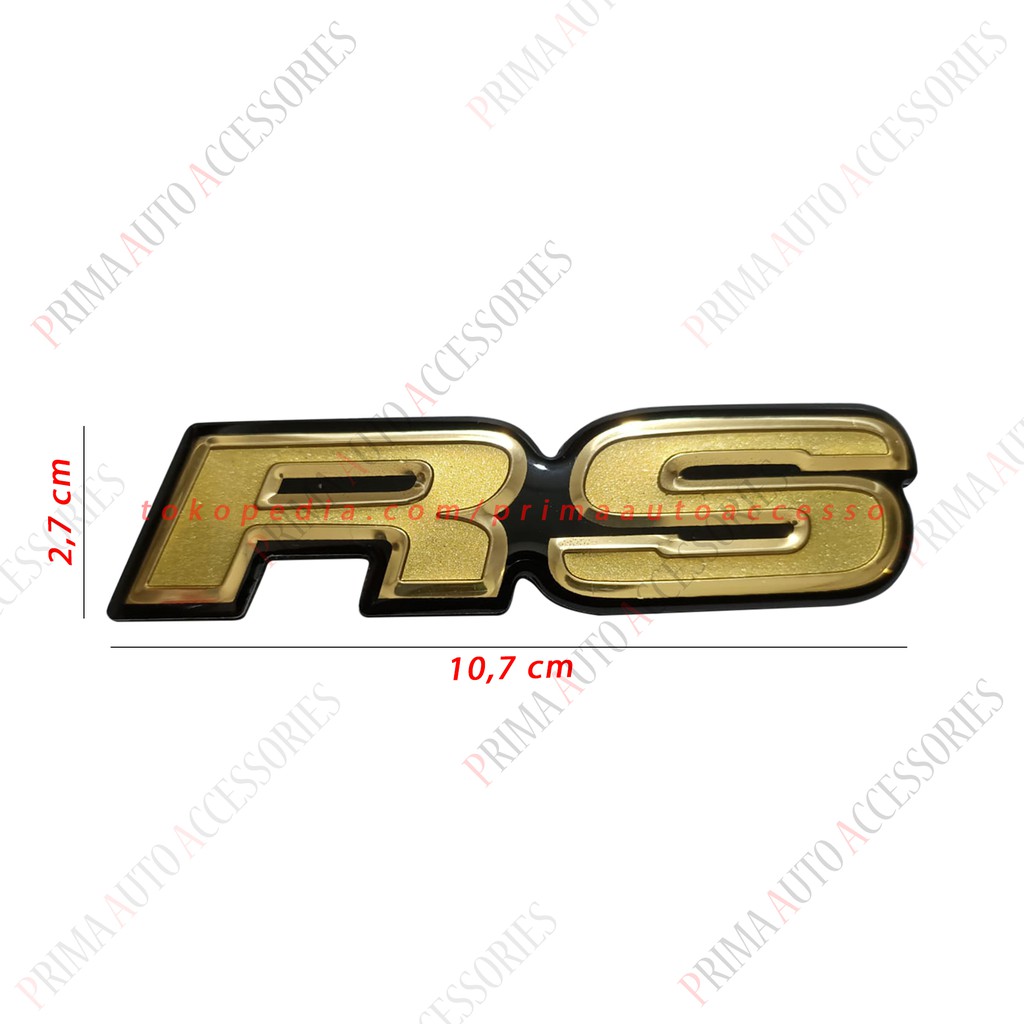 Emblem Mobil RS Warna Gold 10,7 cm