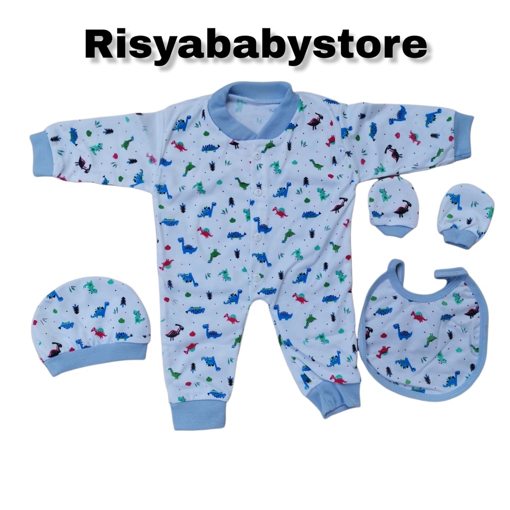 4 in 1 Sleepsuit bayi baru lahir / celemek bayi / sarung tangan bayi / topi bayi newborn