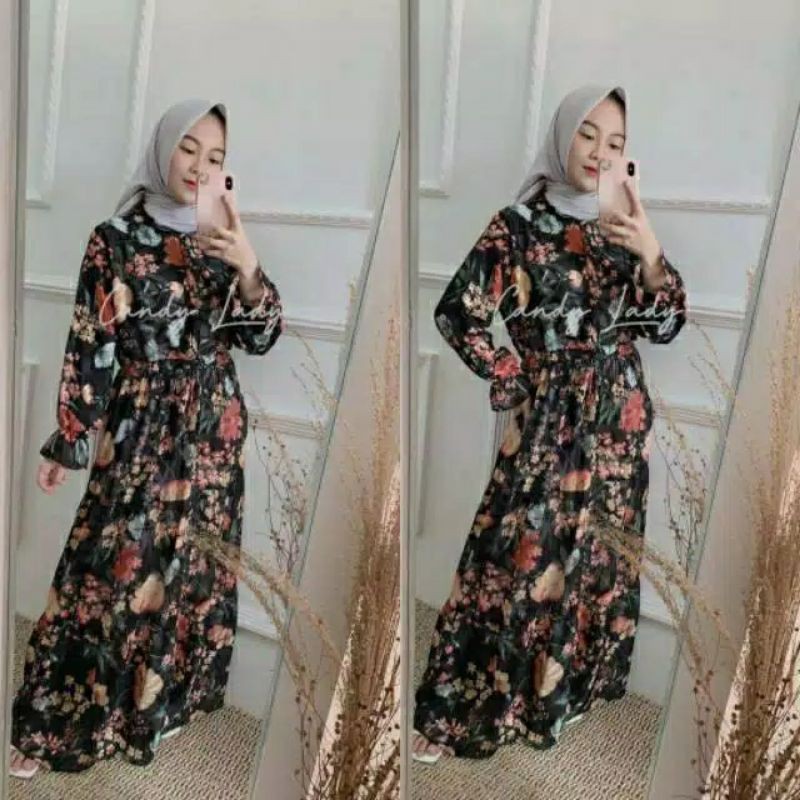 SYAFANA MAXI DRESS//GAMIS PREMIUM//FLOWER MAXI DRESS