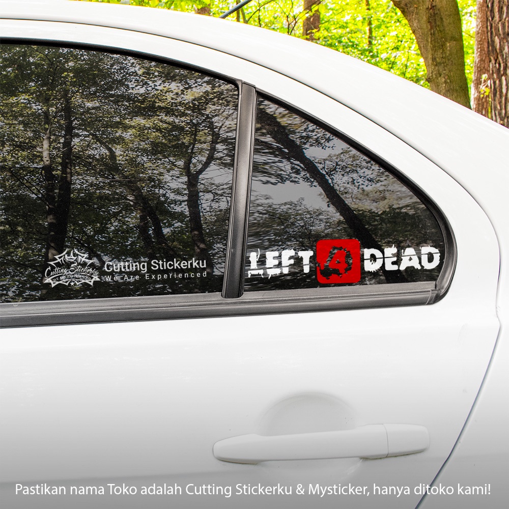 Cutting Stiker Left 4 Dead Variasi Motor Mobil Sticker LucuTimbul Keren Nyala Dasbor Spakbor Visor Body Kaca Helm Laptop Hologram Reflective Tahan Air Setiker Veriasi Bodi Samping Jepang Matic Scoopy Vario Beat NMAX PCX Vespa Windshield Video Game Origin