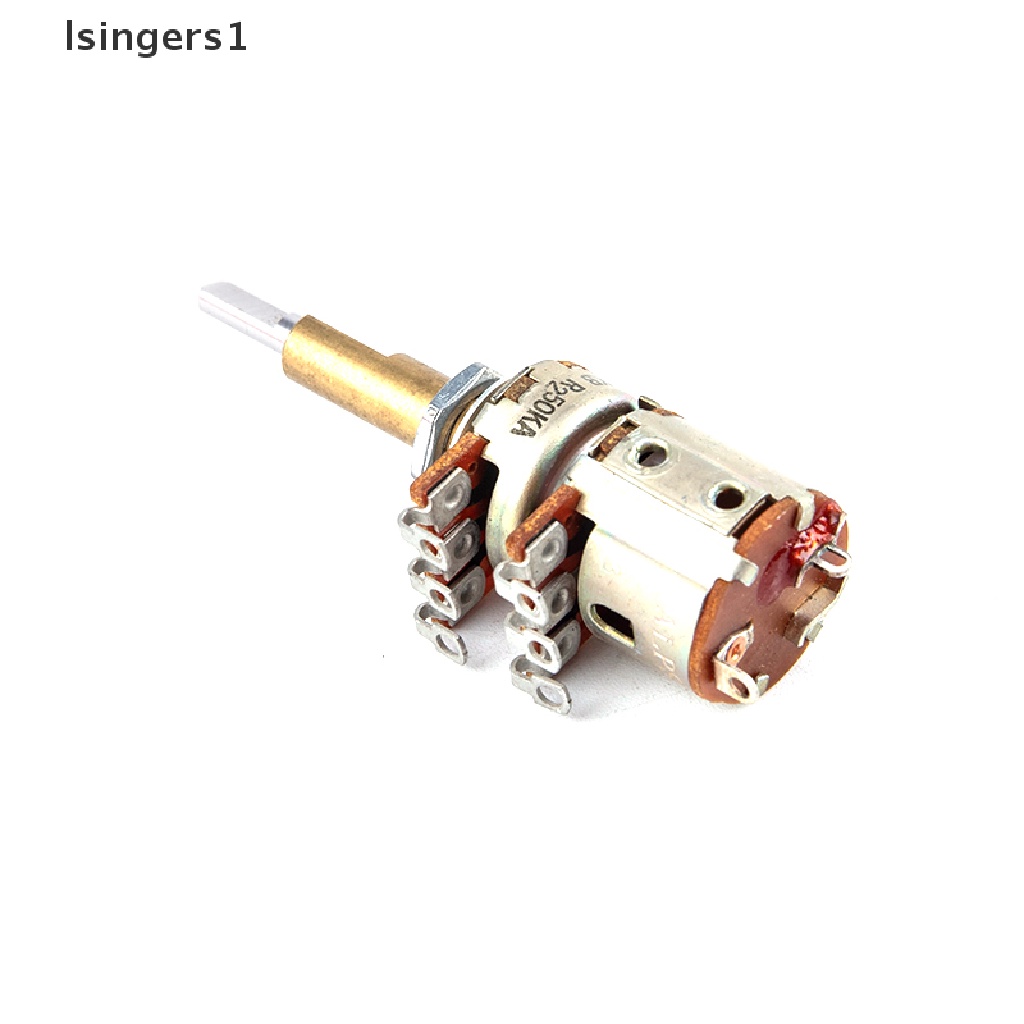 (lsingers1) Potentiometer Double Shaft 16 Tipe Dengan Saklar A50K B50K Panjang 30mm