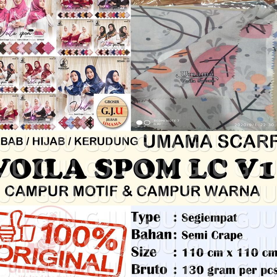 New Arrival  Umama VOILA SPOM LC V1 campur motif dan campur warna jilbab hijab kerudung segi empat s