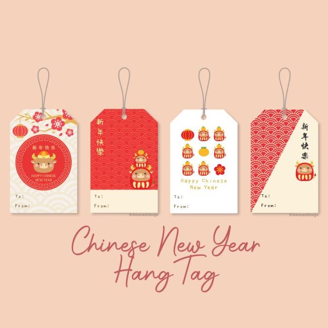 

BISA COD Hang tag imlek gift tag chinese new year hampers TERBATAS Kode 518