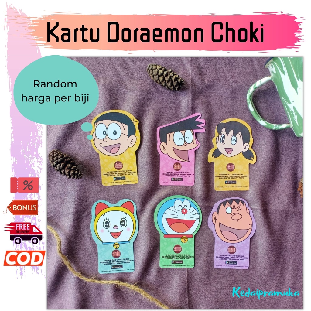 Kartu Doraemon Choki Karakter Mainan Koleksi Chokichoki Hadiah