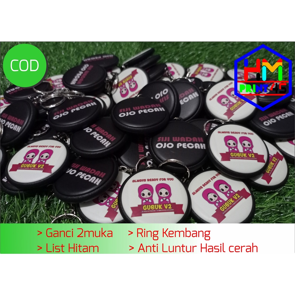 Termurah !!! Gantungan Kunci Custom 2sisi / Ganci bulak balik