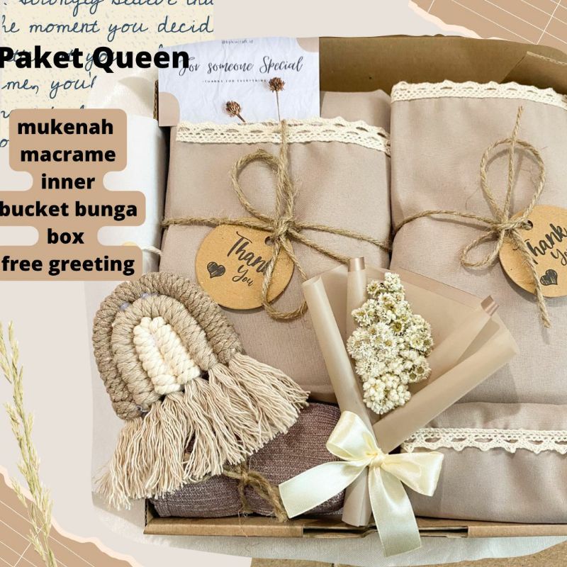 Hampers mukena kado wedding / kado pernikahan / kado wisuda / kado ulang tahun / kado cewek / hamper