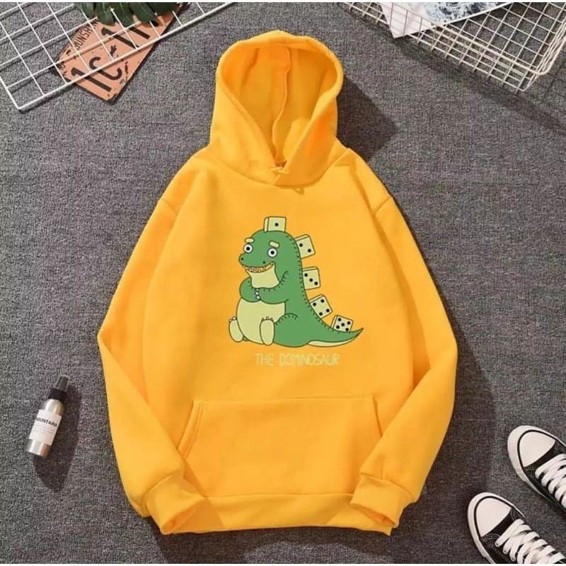 DOMINOSAUR HOODIE WANITA - ATASAN TEBAL PREMIUM