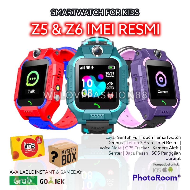 New Jam Tangan Imo Anak Anti Air Z5 / Z6 Gps Tracker Sos Termurah Memantau Lokasi Anak Imei Aktif