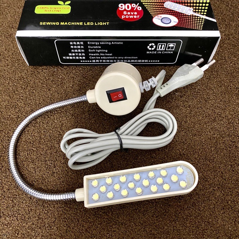 Lampu LED 20 Titik Magnet + Colokan / Lampu untuk Jahit /Lampu LED madein taiwan