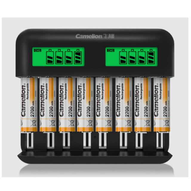 New Camelion Charger 8 Slot BC 1048  Fast Charging  LCD Display