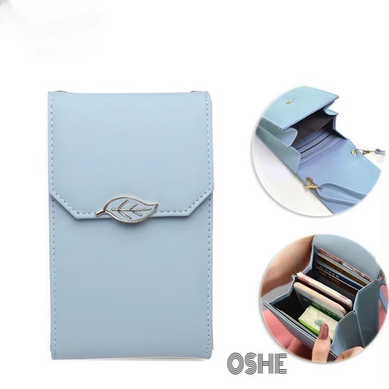 New HPO Wallet LEAF DAUN Pocket Dompet Tali selempang / Messengwr Bag / Shouder Bag / Sling Bag Mini