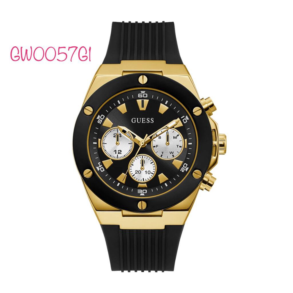 Guess Poseidon Original GW0057G1 / GW0057G2 / GW0057G3 Jam Tangan Pria Rubber 45mm