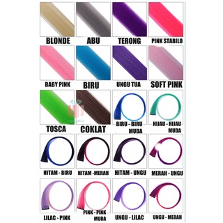 Rambut Jepit palsu Colourful Extention Wig rambut palsu wanita