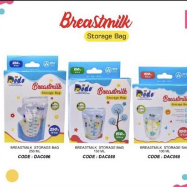Kantong Asi Dodo / Dodo Breastmilk Storagebag 250ml/150ml/100ml